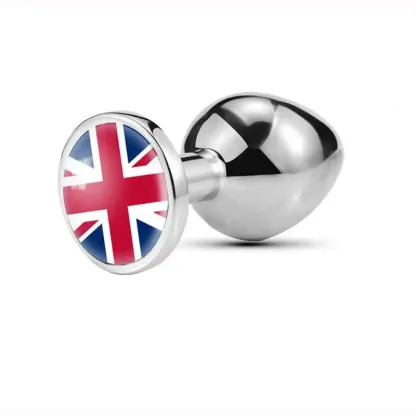 World Cup National Flag Pattern Anal Plug with Glass Rhinestones Adult Novelty Intimate Toy for Sensual Play