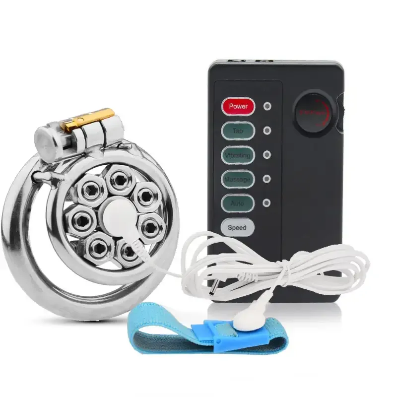 Men's SM Chastity Cage Stainless Steel CB Lock with Spikes New BDSM Bondage Gear for Advanced Play