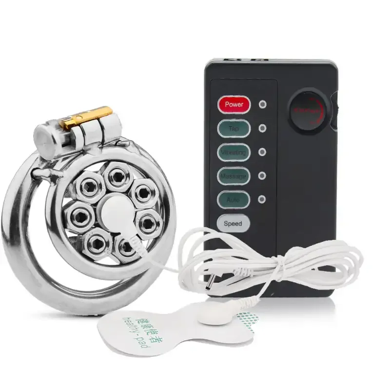 Men's SM Chastity Cage Stainless Steel CB Lock with Spikes New BDSM Bondage Gear for Advanced Play