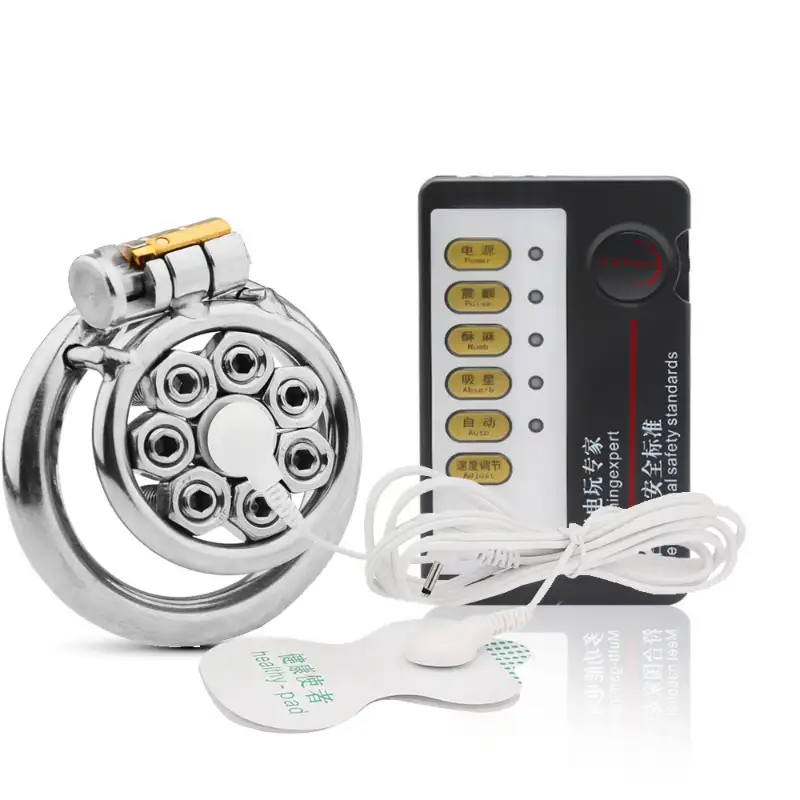 Men's SM Chastity Cage Stainless Steel CB Lock with Spikes New BDSM Bondage Gear for Advanced Play