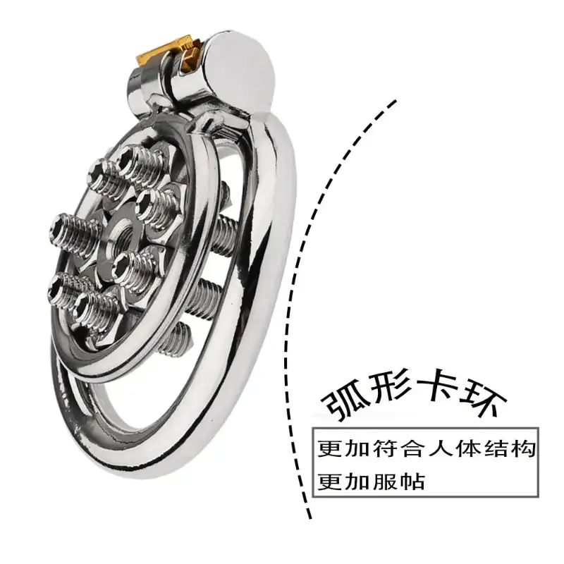 Men's SM Chastity Cage Stainless Steel CB Lock with Spikes New BDSM Bondage Gear for Advanced Play