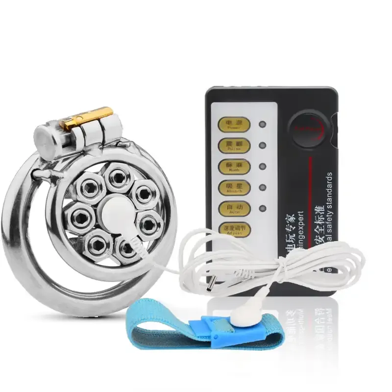 Men's SM Chastity Cage Stainless Steel CB Lock with Spikes New BDSM Bondage Gear for Advanced Play