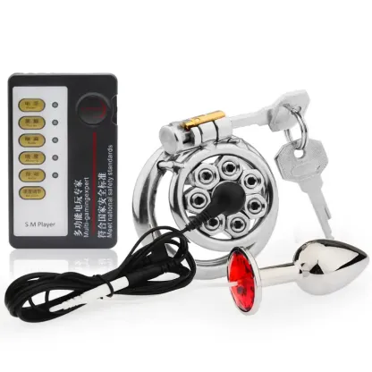 Men's SM Chastity Cage Stainless Steel CB Lock with Spikes New BDSM Bondage Gear for Advanced Play