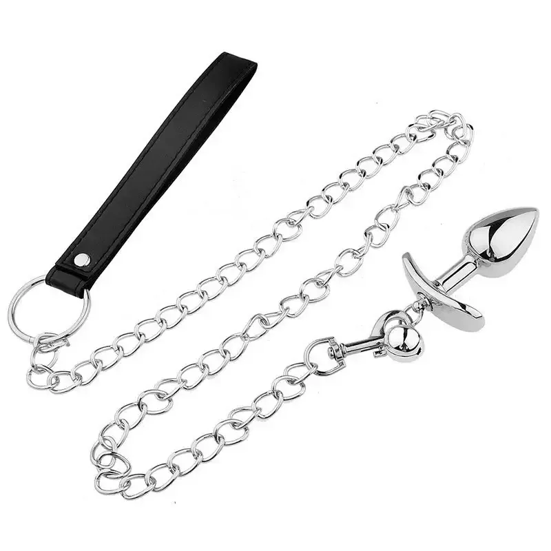 Metal Silicone Removable Anchor Butt Plug with Bell for Outdoor Wear and Play