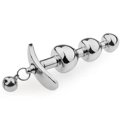 Metal Silicone Removable Anchor Butt Plug with Bell for Outdoor Wear and Play
