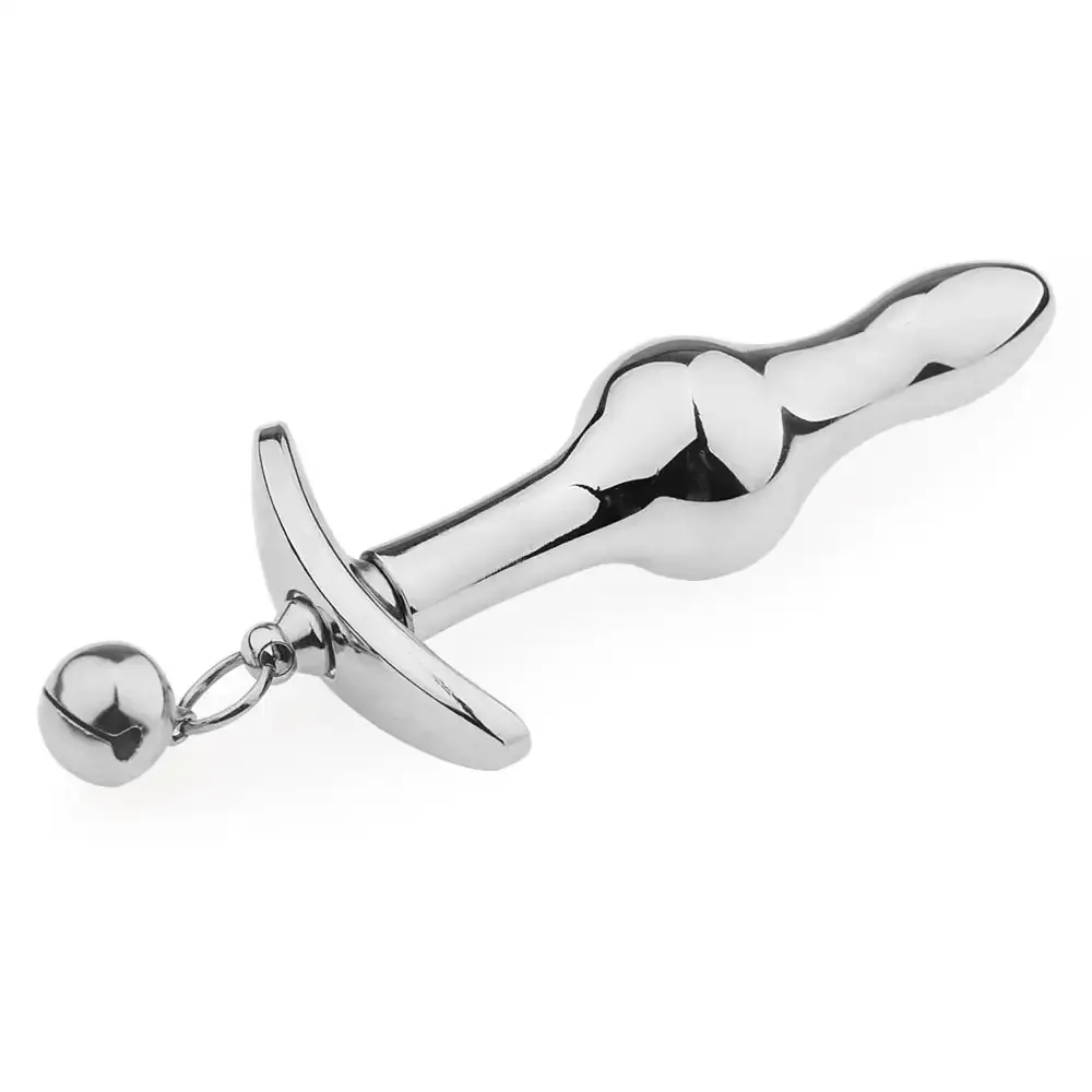Metal Silicone Removable Anchor Butt Plug with Bell for Outdoor Wear and Play