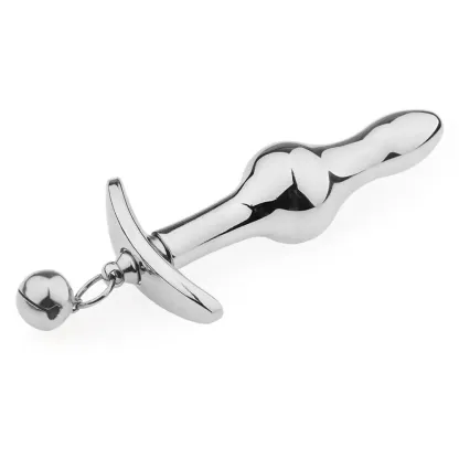 Metal Silicone Removable Anchor Butt Plug with Bell for Outdoor Wear and Play