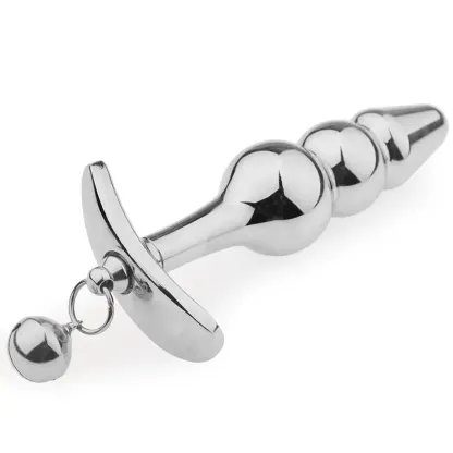 Metal Silicone Removable Anchor Butt Plug with Bell for Outdoor Wear and Play