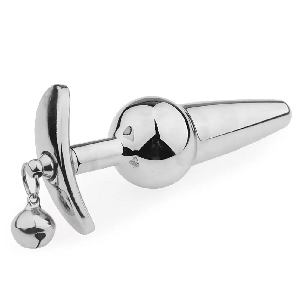 Metal Silicone Removable Anchor Butt Plug with Bell for Outdoor Wear and Play