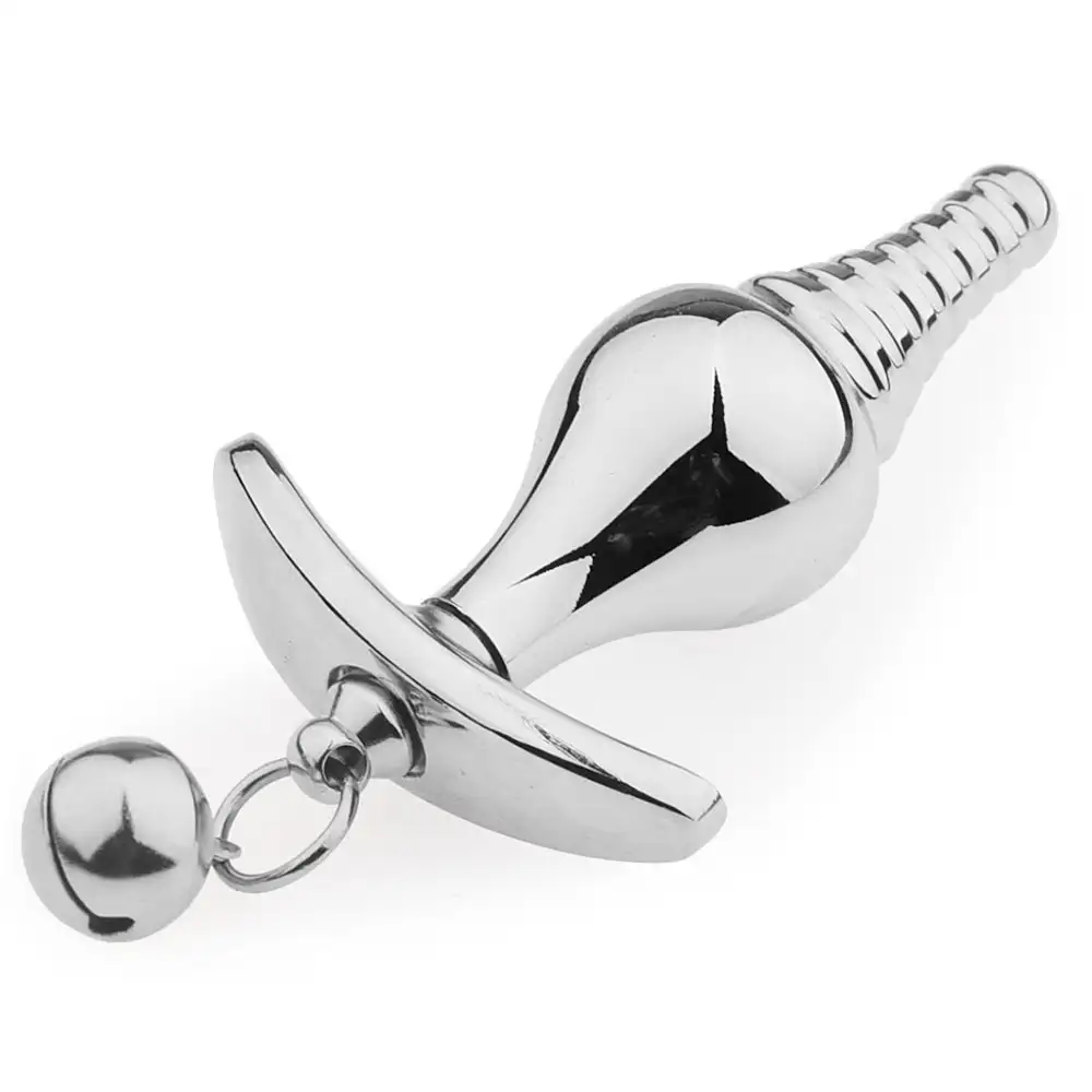 Metal Silicone Removable Anchor Butt Plug with Bell for Outdoor Wear and Play