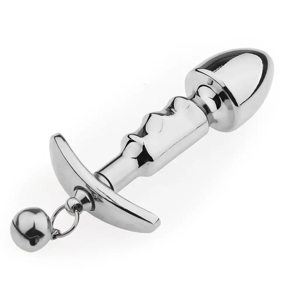 Metal Silicone Removable Anchor Butt Plug with Bell for Outdoor Wear and Play