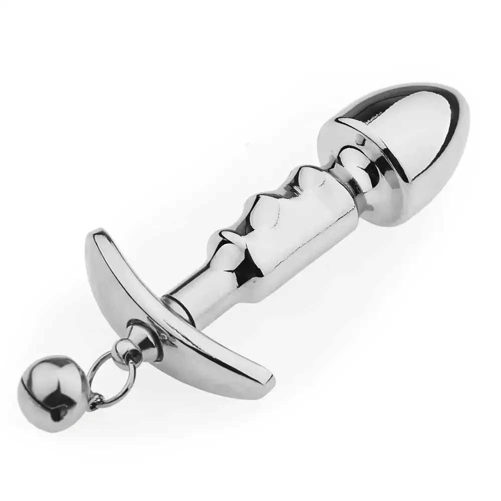 Metal Silicone Removable Anchor Butt Plug with Bell for Outdoor Wear and Play