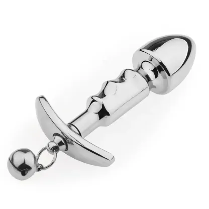 Metal Silicone Removable Anchor Butt Plug with Bell for Outdoor Wear and Play