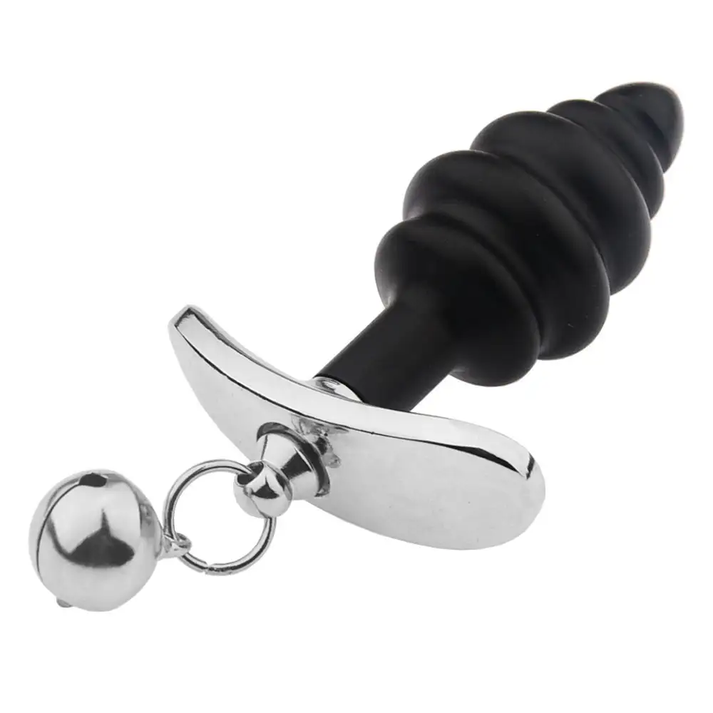 Metal Silicone Removable Anchor Butt Plug with Bell for Outdoor Wear and Play