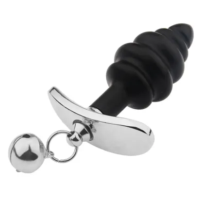 Metal Silicone Removable Anchor Butt Plug with Bell for Outdoor Wear and Play