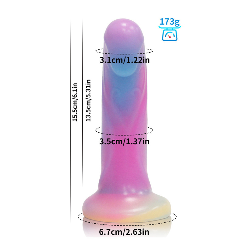 Glow in The Dark Platinum Silicone Dildo for Women Adult Sex Toy Flexible Realistic Penis Vibrator for G Spot Clitoral Stimulation