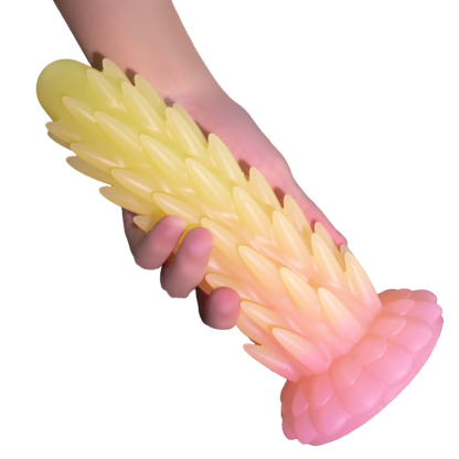 Glow in The Dark Hedgehog Butt Plug Anal Toy for Men Women Silicone Anal Training Kit with Suction Base