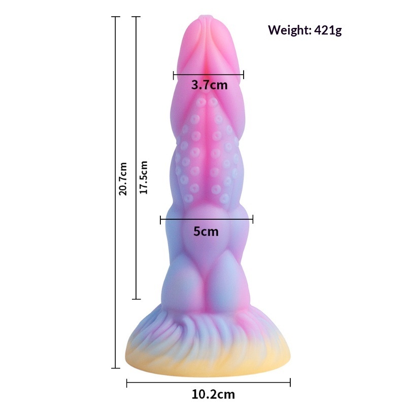 Glow in The Dark Platinum Silicone Dildo for Women Adult Sex Toy Flexible Realistic Penis Vibrator for G Spot Clitoral Stimulation