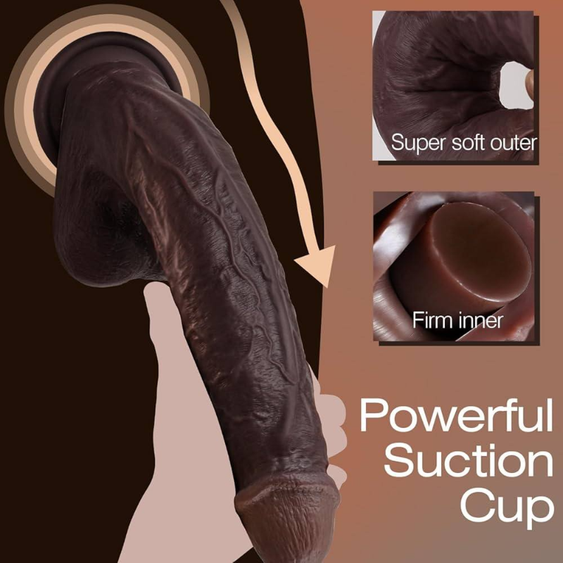 Extra Large Realistic Dildo Super Soft Silicone Adult Toy BBC G Spot Stimulation Powerful Vibrating Sex Toy for Solo Play and Couples Use