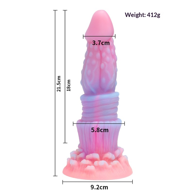 Glow in The Dark Platinum Silicone Dildo for Women Adult Sex Toy Flexible Realistic Penis Vibrator for G Spot Clitoral Stimulation