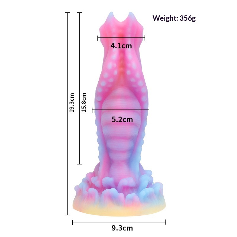 Glow in The Dark Platinum Silicone Dildo for Women Adult Sex Toy Flexible Realistic Penis Vibrator for G Spot Clitoral Stimulation