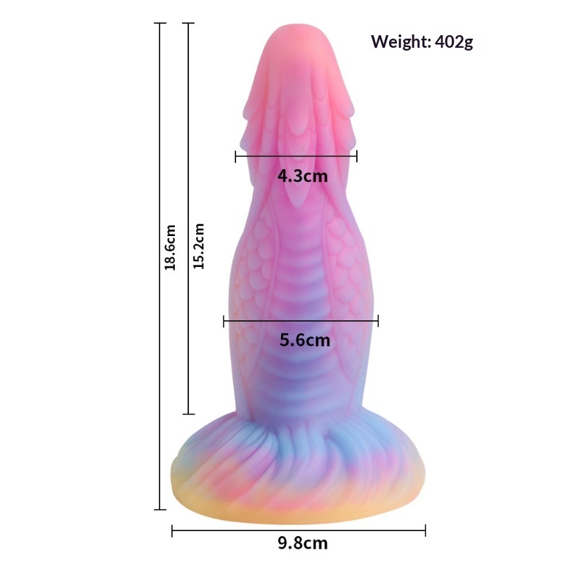 Glow in The Dark Platinum Silicone Dildo for Women Adult Sex Toy Flexible Realistic Penis Vibrator for G Spot Clitoral Stimulation