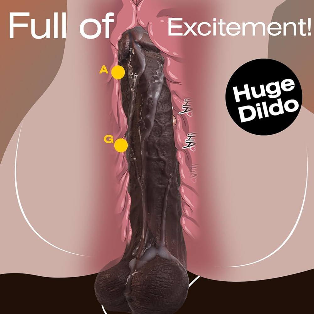 Extra Large Realistic Dildo Super Soft Silicone Adult Toy BBC G Spot Stimulation Powerful Vibrating Sex Toy for Solo Play and Couples Use