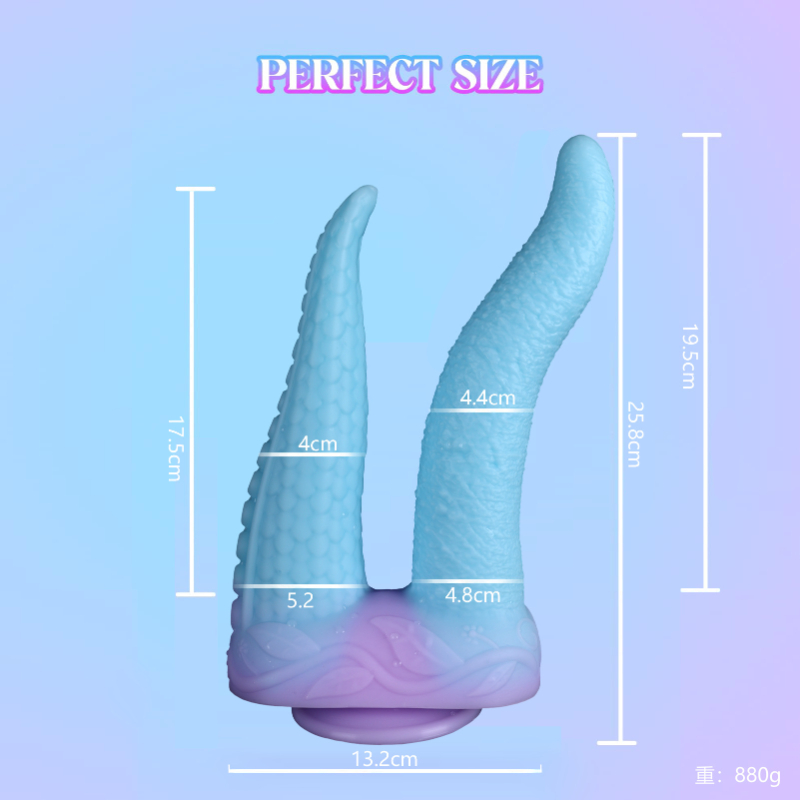 Extra Long Double Headed Dildo with Strong Suction Base Octopus Tentacle Design Flexible Silicone Sex Toy for Adventurous Couples
