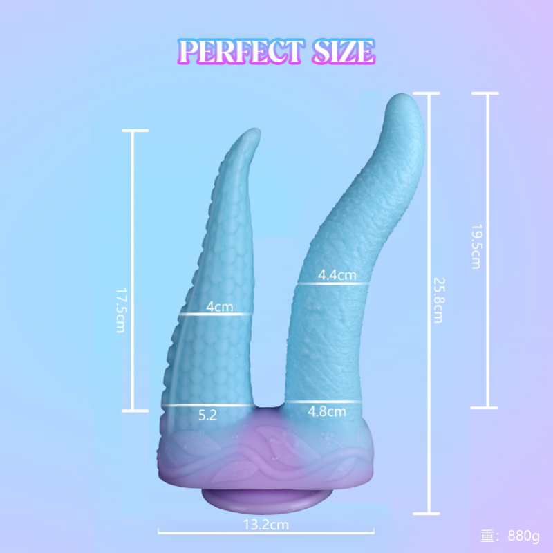 Extra Long Double Headed Dildo with Strong Suction Base Octopus Tentacle Design Flexible Silicone Sex Toy for Adventurous Couples