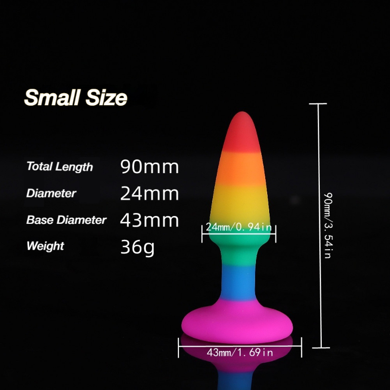 Rainbow Silicone Anal Plug Set for G Spot Stimulation and Anal Training