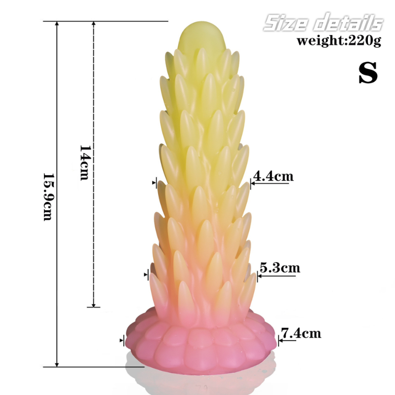 Glow in The Dark Hedgehog Butt Plug Anal Toy for Men Women Silicone Anal Training Kit with Suction Base