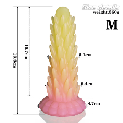 Glow in The Dark Hedgehog Butt Plug Anal Toy for Men Women Silicone Anal Training Kit with Suction Base