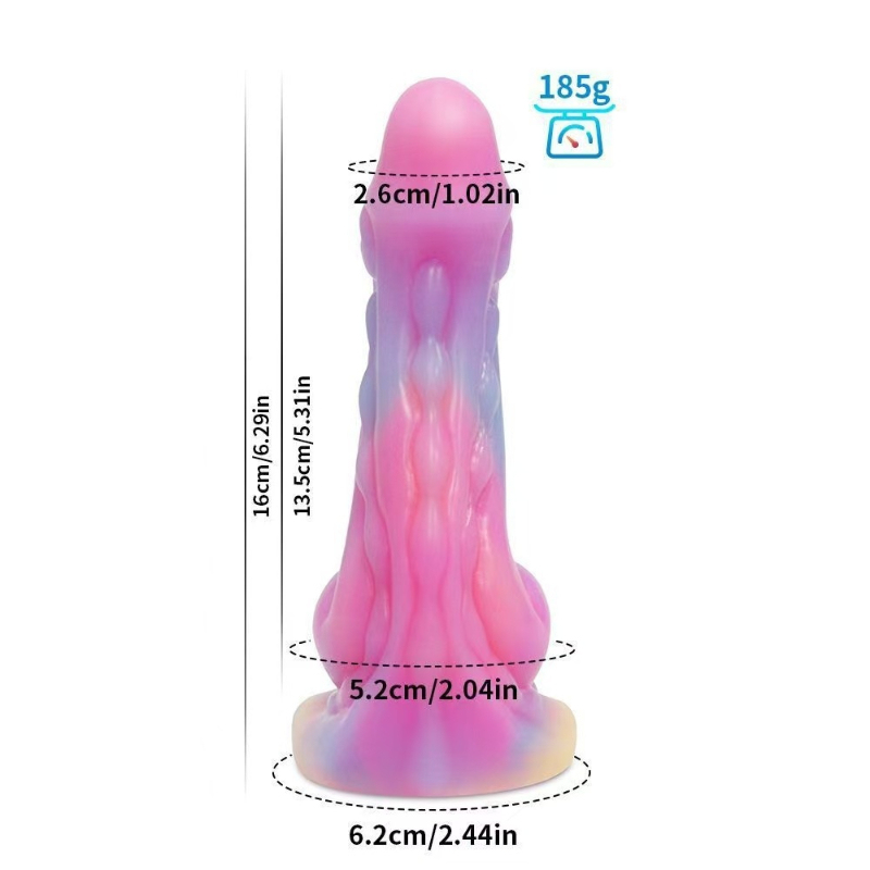 Glow in The Dark Platinum Silicone Dildo for Women Adult Sex Toy Flexible Realistic Penis Vibrator for G Spot Clitoral Stimulation
