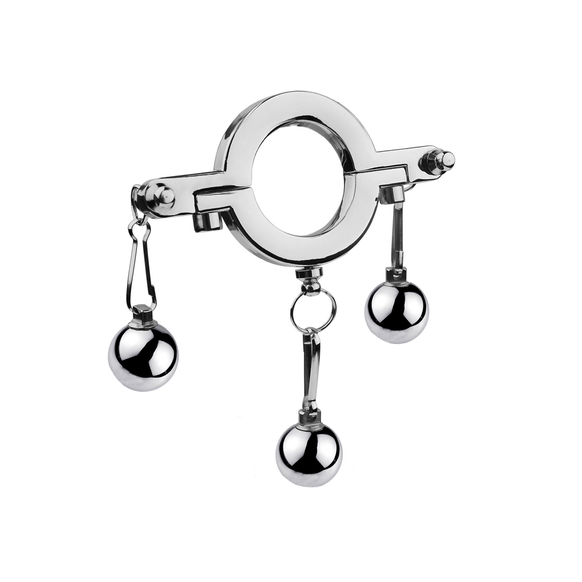 Stainless Steel Cock Ring Weighted Balls SM Toy Locking Penis Ring for Men Adult Sex Toys Male Enhancement Exercise Gear-Crimson Secret