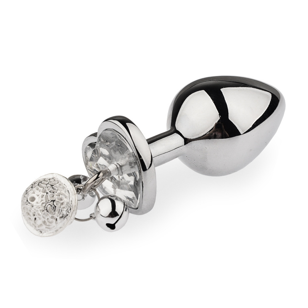 Metal Anal Plug with Bell BDSM Adult Toy for Beginners and Experienced Users Sensual Play Kit with Nipple Clamps and Butt Expansion Training Set-Crimson Secret