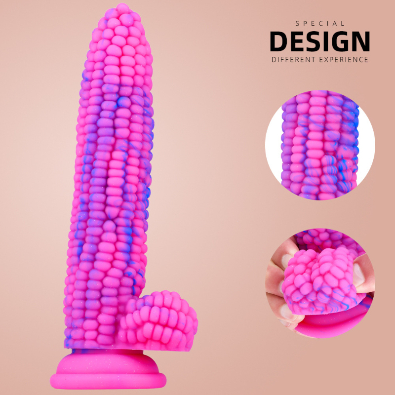Hyper Realistic Corn Cob Dildo with Intense Bumpy Texture Liquid Silicone Anal Plug for Women Adult Sensual Massager for Powerful G Spot and Prostate Stimulation