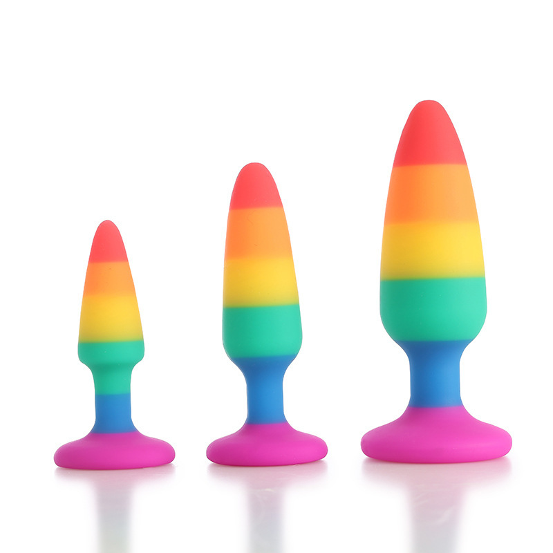 Rainbow Silicone Anal Plug Set for G Spot Stimulation and Anal Training
