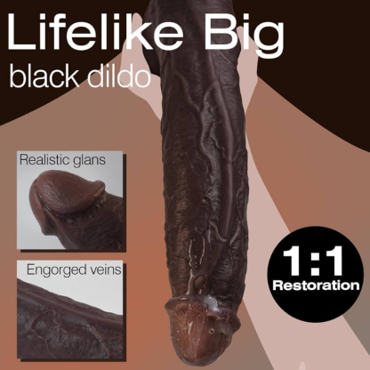 Extra Large Realistic Dildo Super Soft Silicone Adult Toy BBC G Spot Stimulation Powerful Vibrating Sex Toy for Solo Play and Couples Use