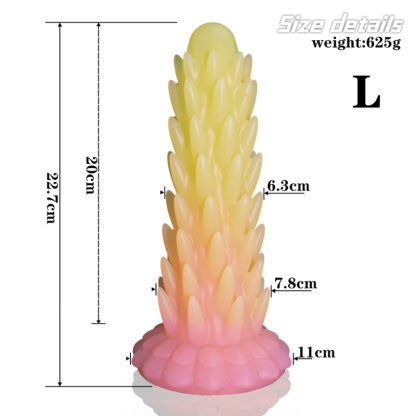 Glow in The Dark Hedgehog Butt Plug Anal Toy for Men Women Silicone Anal Training Kit with Suction Base