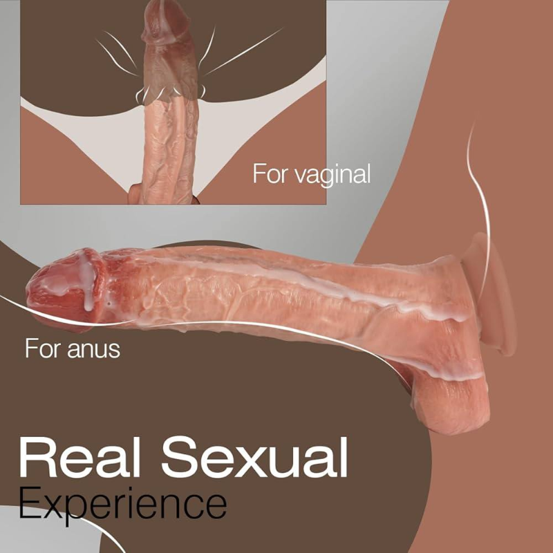 Extra Large Realistic Dildo Super Soft Silicone Adult Toy BBC G Spot Stimulation Powerful Vibrating Sex Toy for Solo Play and Couples Use