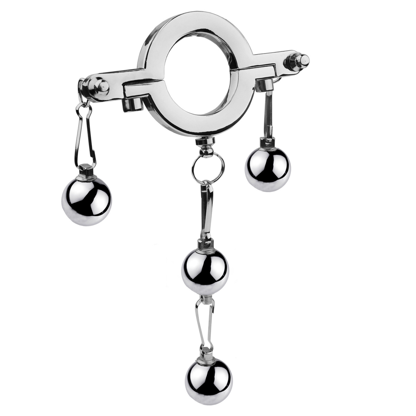 Stainless Steel Cock Ring Weighted Balls SM Toy Locking Penis Ring for Men Adult Sex Toys Male Enhancement Exercise Gear-Crimson Secret
