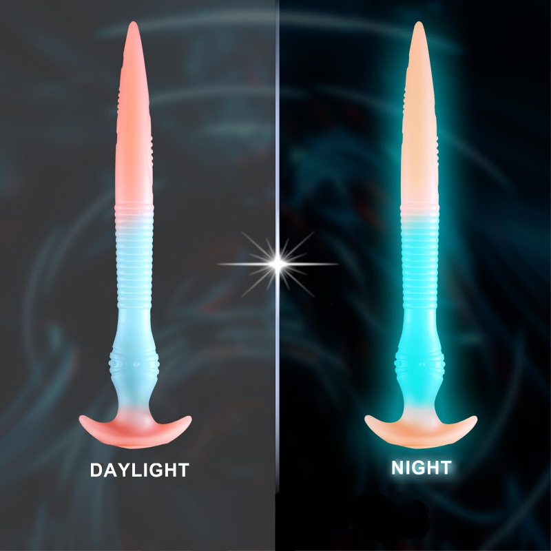 Glow in The Dark Eel Super Long Flexible Silicone Butt Plug Wearable Invisible Design for Extended Wear and Stretching
