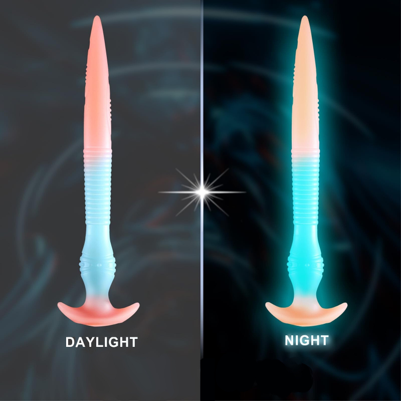 Glow in The Dark Eel Super Long Flexible Silicone Butt Plug Wearable Invisible Design for Extended Wear and Stretching