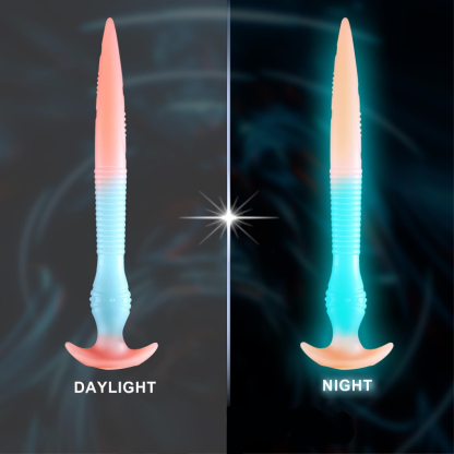 Glow in The Dark Eel Super Long Flexible Silicone Butt Plug Wearable Invisible Design for Extended Wear and Stretching