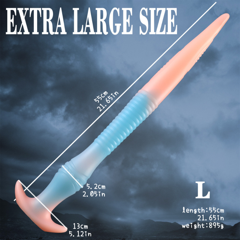 Glow in The Dark Eel Super Long Flexible Silicone Butt Plug Wearable Invisible Design for Extended Wear and Stretching