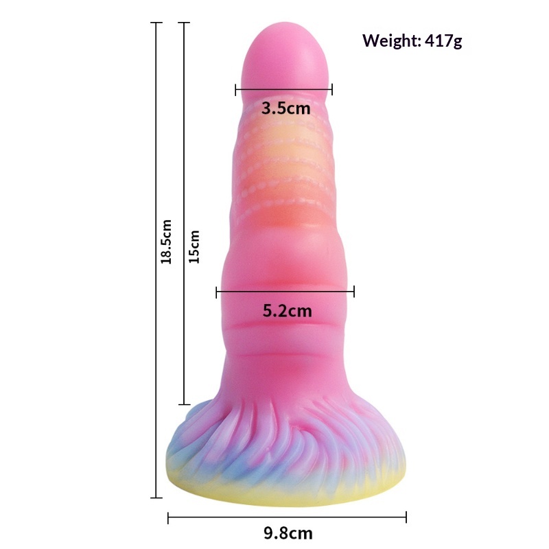 Glow in The Dark Platinum Silicone Dildo for Women Adult Sex Toy Flexible Realistic Penis Vibrator for G Spot Clitoral Stimulation