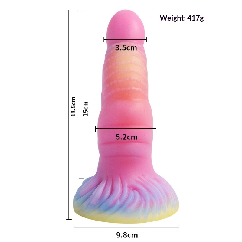 Glow in The Dark Platinum Silicone Dildo for Women Adult Sex Toy Flexible Realistic Penis Vibrator for G Spot Clitoral Stimulation