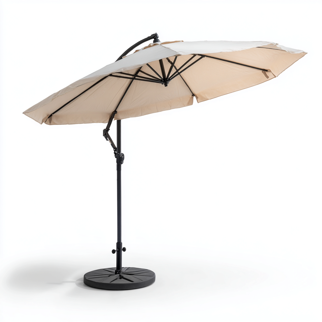 Parasol de jardin - métal - tissu 280x280x250 cm - beige - usage extérieur - design inclinable-Interiorvo