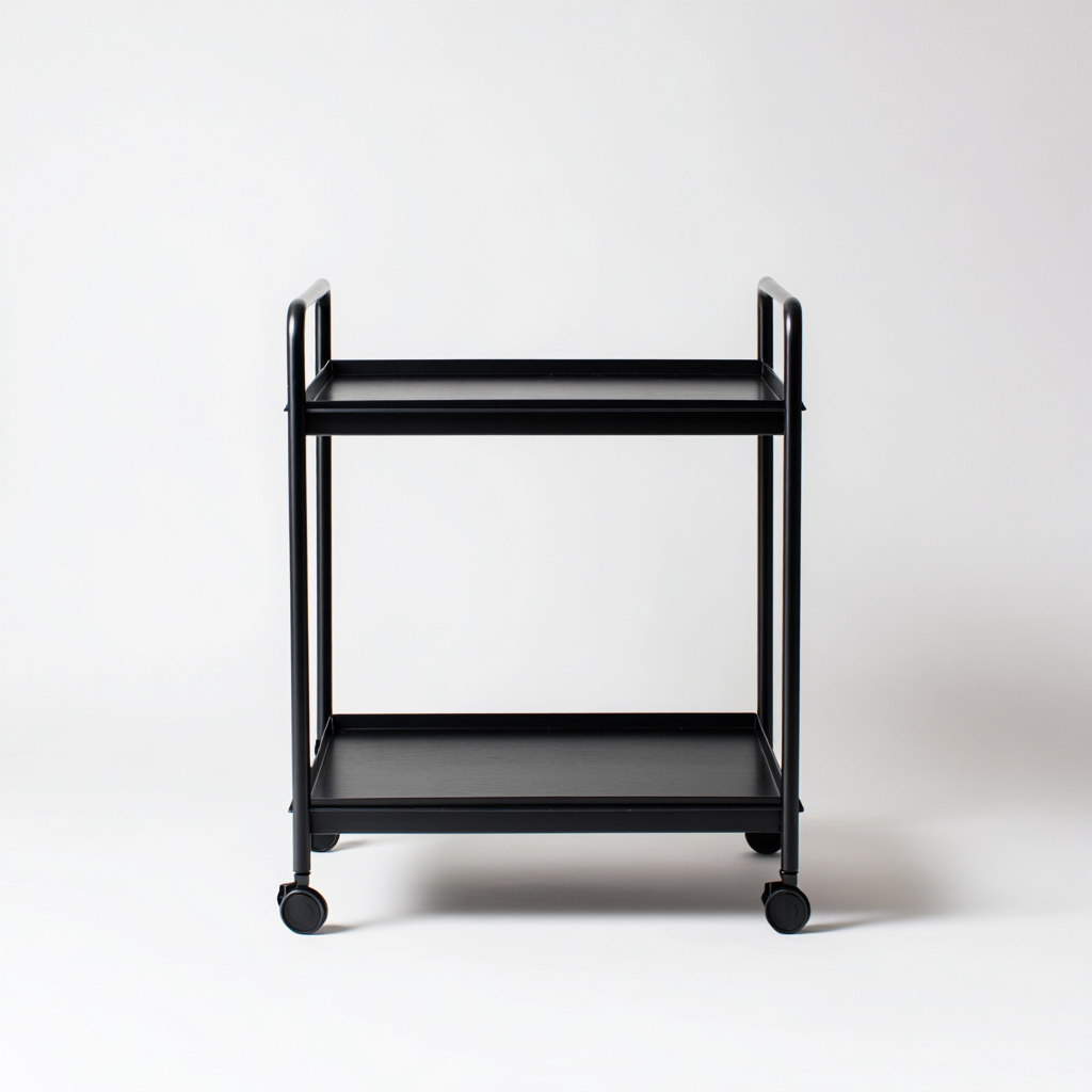 Dessertes et chariots - métal - 60x40x85 cm - noir - adapté à la cuisine - design moderne-Interiorvo