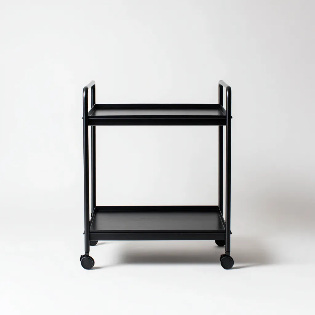 Dessertes et chariots - métal - 60x40x85 cm - noir - adapté à la cuisine - design moderne-Interiorvo